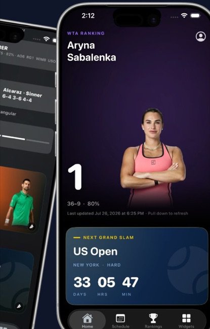 Courtify home screen tracking a favorite player