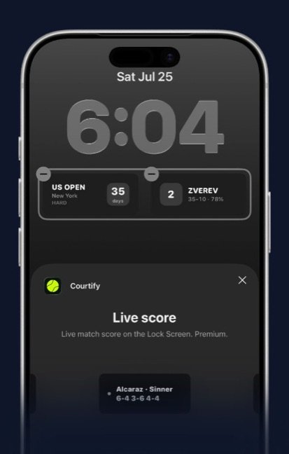 Courtify Lock Screen live score widget